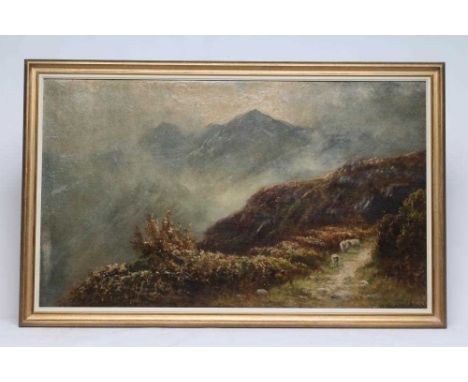 HENRY HADFIELD CUBLEY (1858-1934) "Morning Mists Barmouth", oil on board, signed, inscribed to reverse, 17 1/2" x 29 1/2", gi