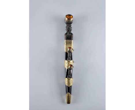 A SCOTTISH DIRK FOR THE ARGYLL &amp; SUTHERLAND HIGHLANDERS, early 20th century, with 11" blade, Celtic carved wood grip, sca