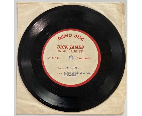 DAVIE JONES WITH THE KING BEES - LIZA JANE 7" - ORIGINAL UK DICK JAMES DEMO DISC ACETATE. An important piece of David Bowie h