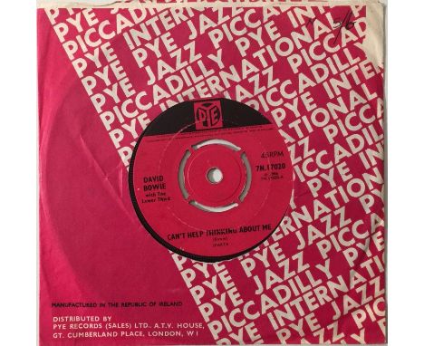 DAVID BOWIE WITH THE LOWER THIRD - CAN'T HELP THINKING ABOUT ME/ AND I SAY TO MYSELF 7" (UK PYE - 7N.17020). A rare copy of D