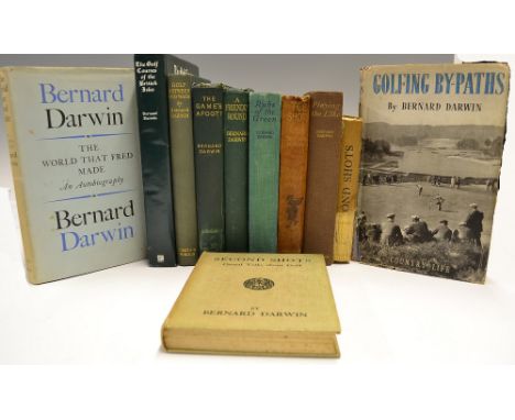 Darwin, Bernard golf book collection (11) - titles incl "A Friendly Round" 1st edition 1922 the original green and gilt cloth