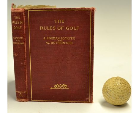 Lockyer, J Norman and W Rutherford - rare "The Rules of Golf - being the St Andrews Rules for the game , codified and annotat