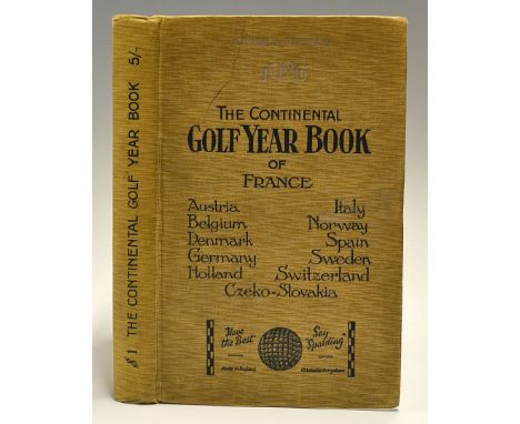The Continental Golf Year Book for 1926 - publ'd by Guides Plumon France (English Edition) in the original decorative cloth b