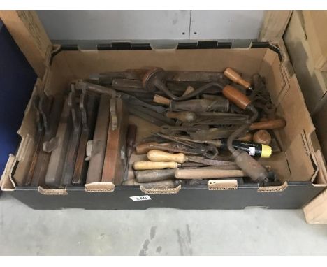 A quantity of vintage tools, including planes etc.