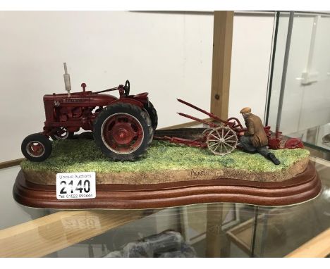 A Border Fine arts model of a tractor &amp; plough