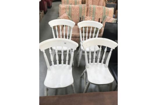 4 white painted kitchen chairs