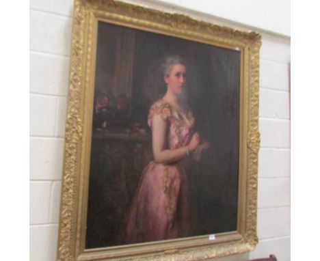 A large Victorian oil on canvas portrait, Lincoln artist.