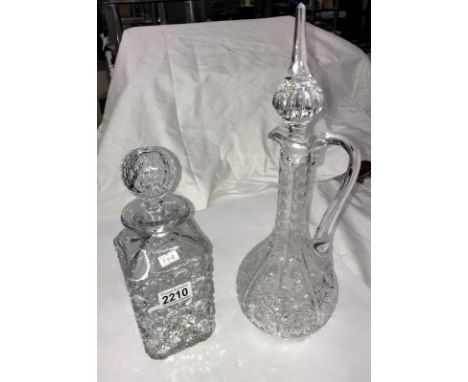 A crystal glass claret jug &amp; a decanter