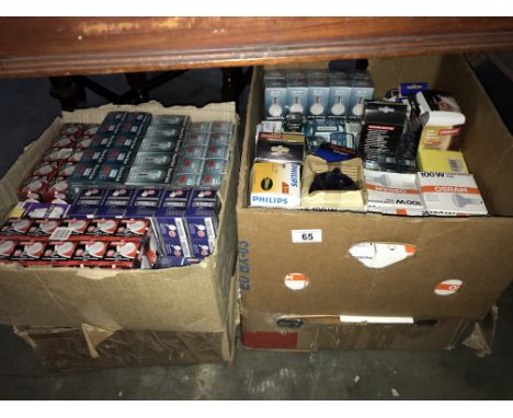 A large quantity of new boxed light bulbs
