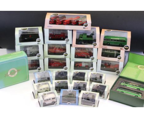 24 Cased 1/76 Oxford diecast models to include 18 x Commercials, 4 x Omnibus and 2 X Automobile plus a boxed &amp; cased Oxfo