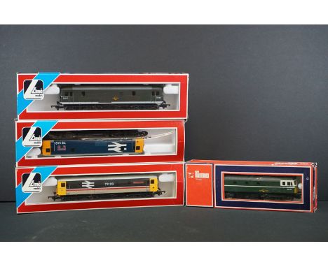 Four boxed Lima OO gauge locomotives to include 205193 BR 73123, 205169 BR 73142, 5115W BR D6506 and 205192 E6003 