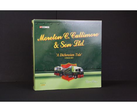 Boxed Corgi CC99154 Moreton C Cullimore ltd edn diecast model 2 piece set with certificate (diecast ex, box shows light stora