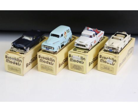 Four boxed 1/43 Brooklin Models metal models to include BRK.30x 1954 Dodge 500 Indianapolis Pace Car, BRK.42x 1952 Ford F1 Pa