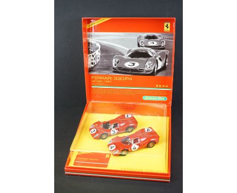 Boxed Scalextric Ferrari 330/P4 Monza 1967 ltd edn two-part slot car set, no. 0981 of 5000 produced. Models ex, box gd (some 