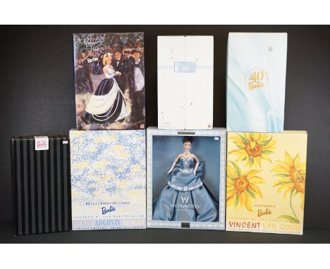 Barbie - Seven boxed Mattel Barbie dolls to include Reflections of Light 23884, Weddwood 25641, Sunflower Van Gogh 19366, Mid