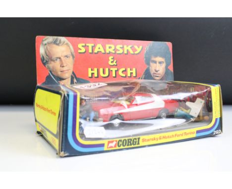 Boxed Corgi 292 Starsky &amp; Hutch Ford Torino diecast model complete with all figures, diecast excellent, box with window s