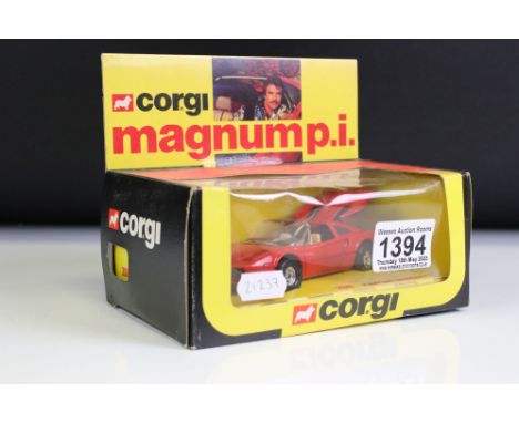 Boxed Corgi 298 Magnum PI Ferrari 308 GTS diecast model, diecast ex, box with creasing to backing card otherwise vg overall 