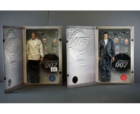 Two boxed Sideshow Collectibles James Bond Legacy Collection collectible 12-inch figures to include 7732 Roger Moore as Bond 