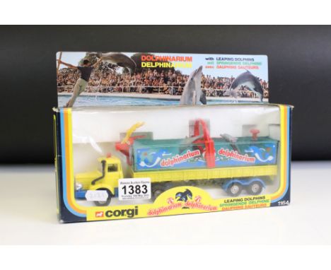 Boxed Corgi 1164 Dolphinarium diecast model with dolphins and figures, comoplete and excellent , box showing some storage wea