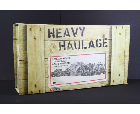Boxed Corgi Heavy Haulage CC12305 Eddie Stobart 1:50 scale diecast multi-model set, containing Scammell Contractor x 2, Girde