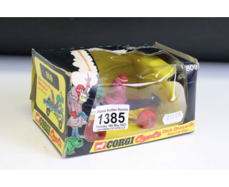 Boxed Corgi Comics 809 Dick Dastardly Racing Car diecast model, diecast excellent, tatty box with window split 