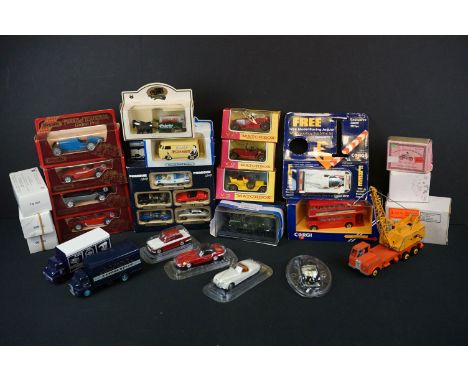 21 Boxed / packed diecast models to include Matchbox, Chad Valley, Oxford, Corgi, Lledo and Langley plus 3 x unboxed models f
