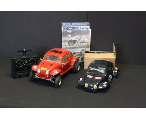 Tamiya 1/10 Sand Scorcher r/c Special Racing Buggy (red) with Acoms AP-227 MkII, 1 x spare blue shell, instructions, etc