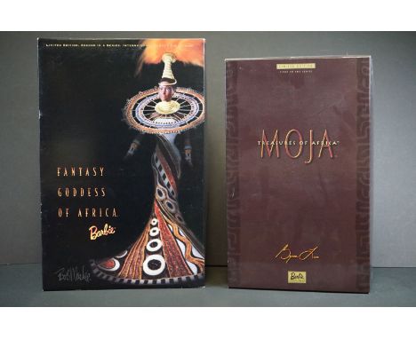 Barbie - Two ltd edn boxed Mattel Barbie dolls to include Fantasy Goddess of Africa 22044 and Treasure of Africa Moja 50826, 