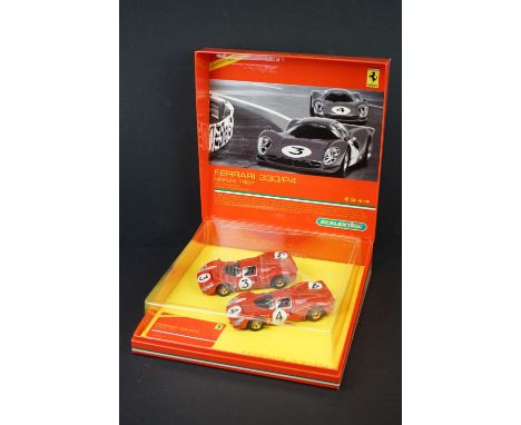 Boxed Scalextric Ferrari 330/P4 Monza 1967 ltd edn two-part slot car set, no. 1856 of 5000 produced. Models ex, box gd (some 