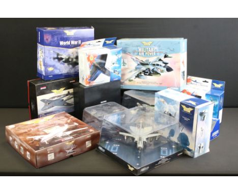 Ten boxed / cased Corgi ' The Aviation Archive ' diecast models, mostly 1:72 scale, to include 3 x Modern Fighter Legends (AA