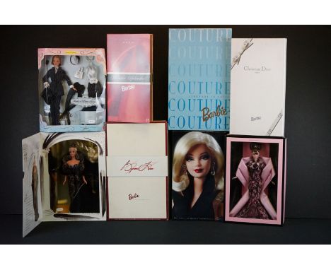 Barbie - Eight boxed Mattel Barbie dolls to include Christian Dior 16013, Pinstripe Power 19791, Avon Winter Splendor 19357, 