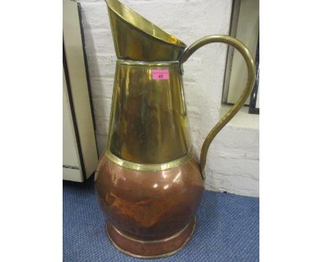 A copper and brass urn shaped stick/umbrella stand 