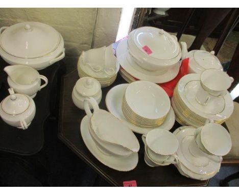 A Wedgwood Signet Gold pattern dinner and tea service 
