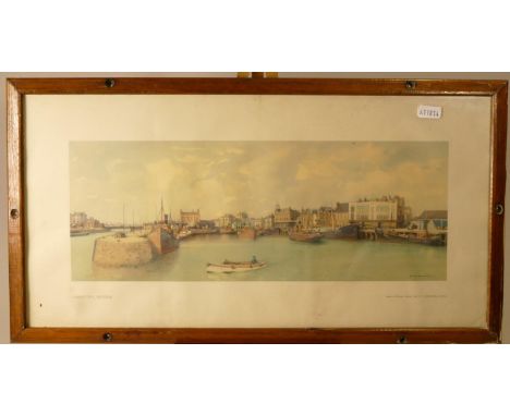 A framed carriage print "Lowestoft,Suffolk" holding, in original frame