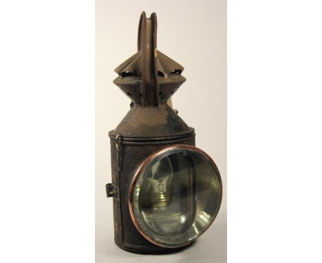 An N.E.R 3 aspect hand lamp, complete with glasses and burner