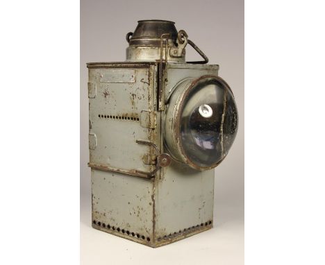 A large silver signal lamp stamped BR(S) complete with burner 
