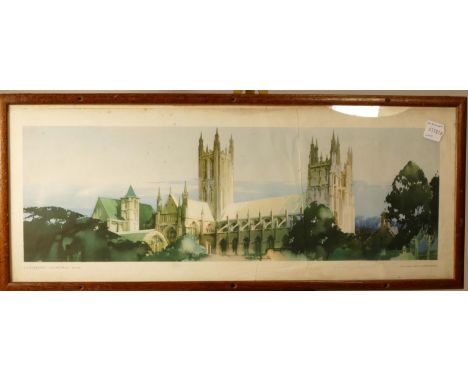 A framed carriage print "Canterbury Cathedral, Kent" 