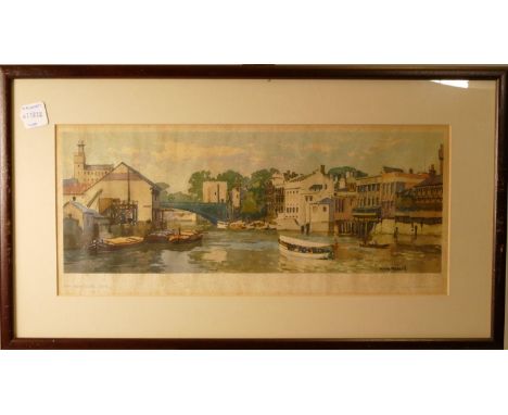 A framed carriage print "The River Ouse, York" 