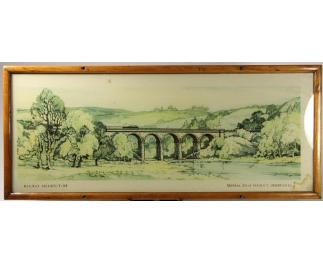 A framed carriage print, Railway Architecture Monsaldale Viaduct, Derbyshire- Steel 