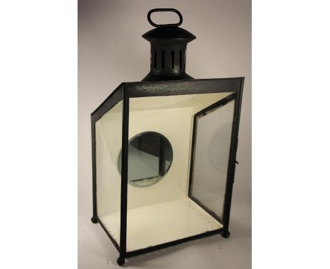 An L.N.W.R pattern railway station platform lamp, complete with all glasses