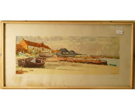 A framed carriage print "Overy Staithe, Norfolk" in original LNER Bakelite frame 
