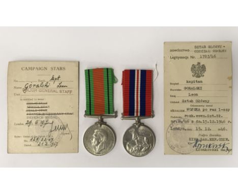TWO WW2 MEDALS AWARDED TO POLISH ARMY MEN