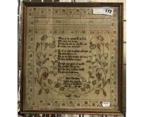 1796 SAMPLER 37 X 34CM