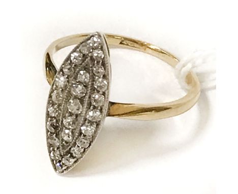VICTORIAN 18CT YELLOW GOLD &amp; DIAMOND RING - SIZE K