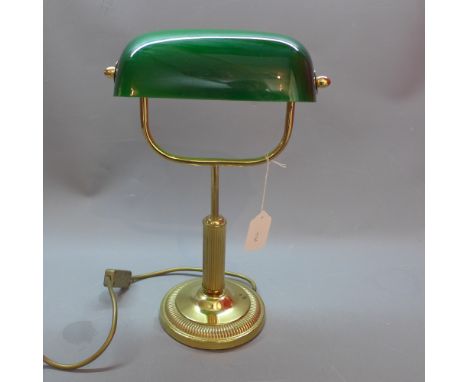 A desk lamp with green shade. H.39cm 