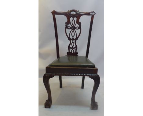 A Chippendale style mahogany dining chair. 