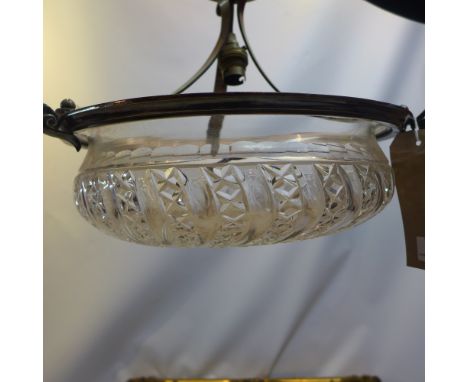 A mid 20th Century light with cut glass shade and silver plated fittings.