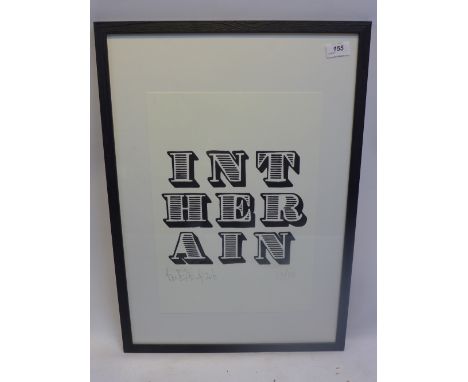 Ben Eine, limited edition silk screen print, signed and dated no 13/50, 44x30cm