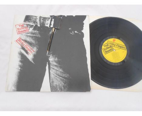 Rolling Stones - Sticky Fingers UK 1st press LP record COC 59100 VG+ Matrix TML ROLLING STONES RECORDS COC 59100 A3-B3 The re