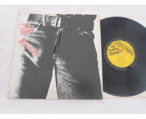 Rolling Stones - Sticky Fingers UK 1st press LP record COC 59100 VG+ Matrix TML ROLLING STONES RECORDS COC 59100 A4-B4 The re